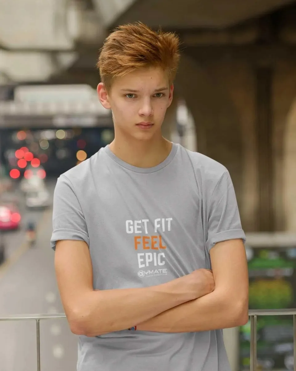 Youth/Kids Slogan T Shirt 'Get Fit Feel Epic'