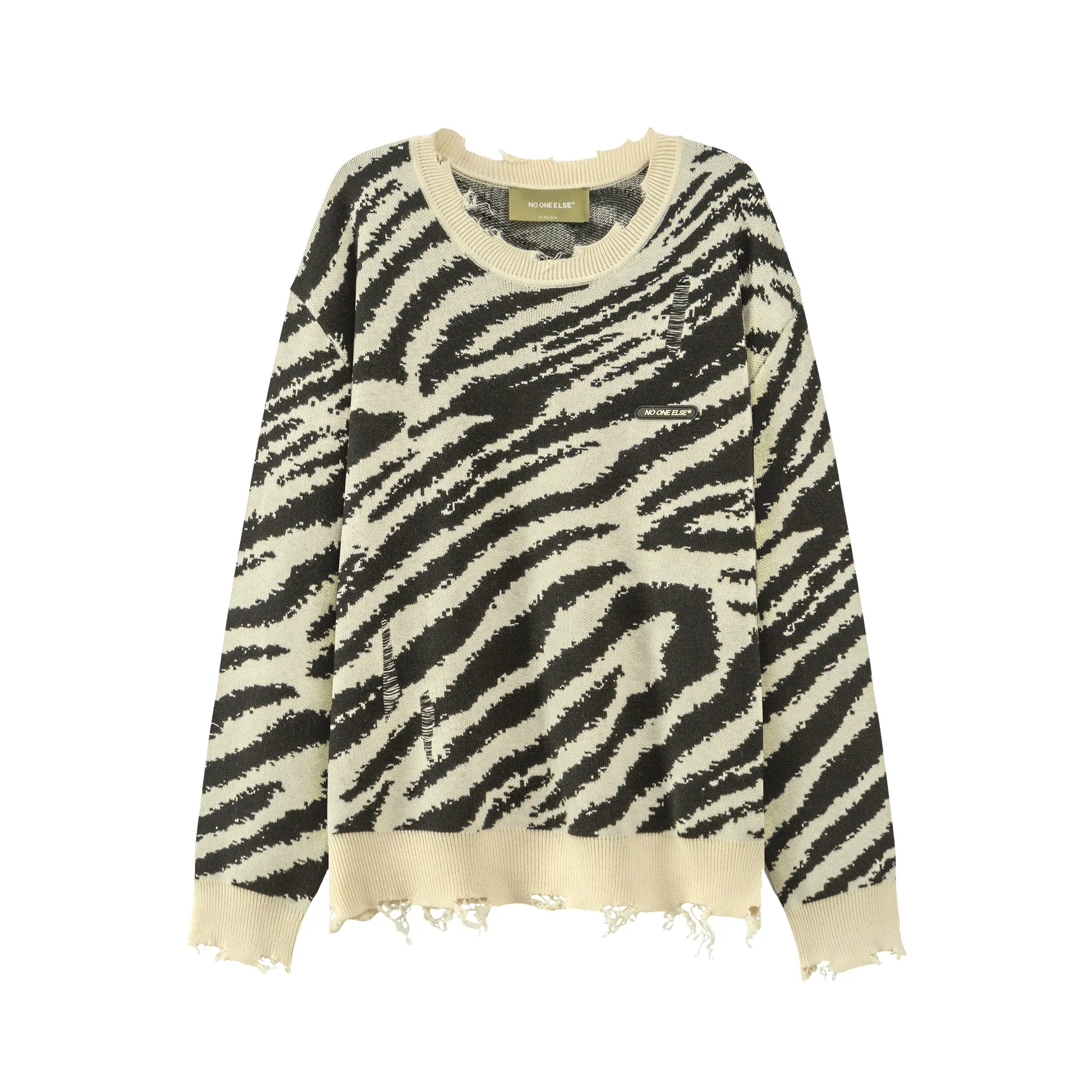 Zebra Slit Knit Top